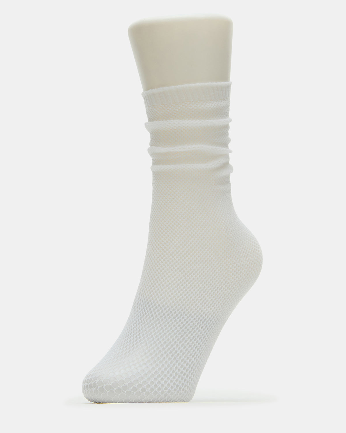 Steve Madden FISHNET SHLOUCHY CREW SOCKS White Women's Quarter Socks