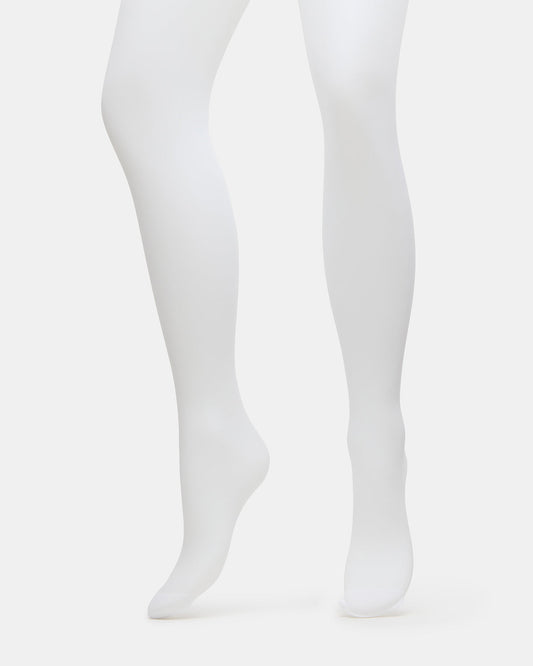 Steve Madden BLAIR SHEER TIGHTS White Women's Footed Sheer Mesh Tights