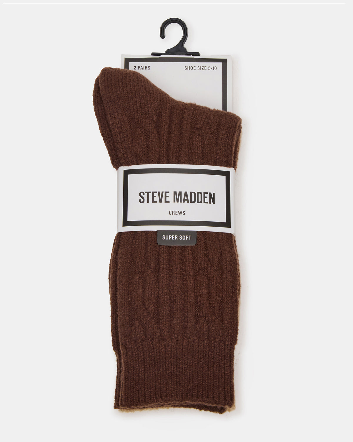 Steve Madden 2 PACK CABLE TEXTURE BOOT SOCKS BROWN Women's Textured Quarter Book Socks