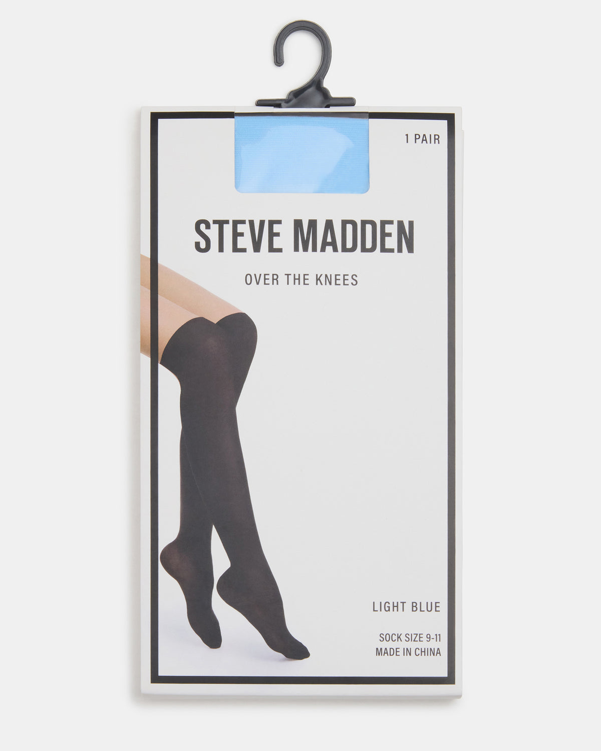 Steve Madden PREPPY Light Blue Over-The-Knee Footed Women's Tights