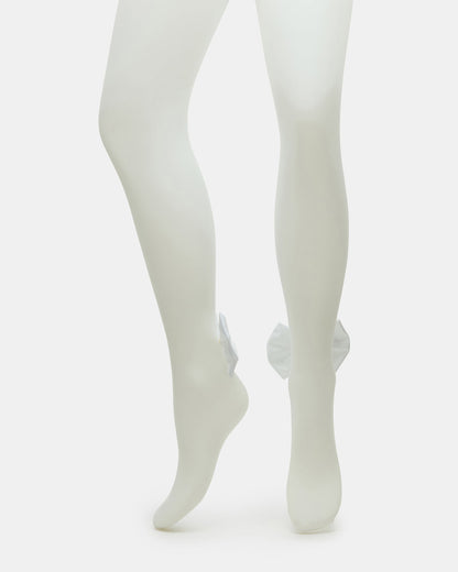 Steve Madden BRIDAL BOW TIGHTS Sheer White Women's Footed Tights
