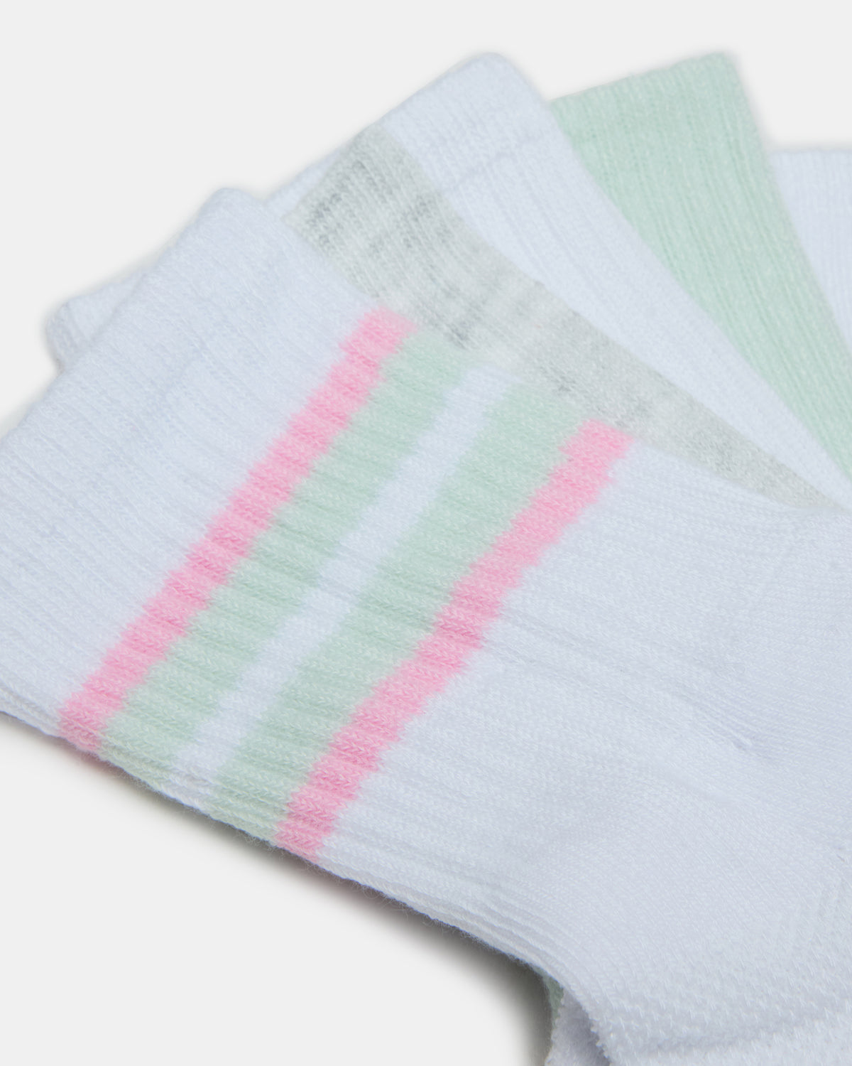 Steve Madden 5 PACK STRIPED SOCKS White Multi Women's Stripe Athletic Socks