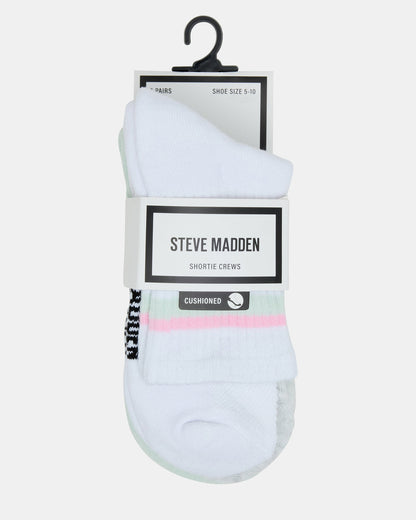 Steve Madden 5 PACK STRIPED SOCKS White Multi Women's Stripe Athletic Socks
