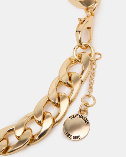 Steve Madden LINK CHAIN ANKLET Gold Women's