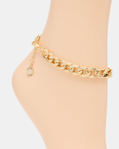 Steve Madden LINK CHAIN ANKLET Gold Women's