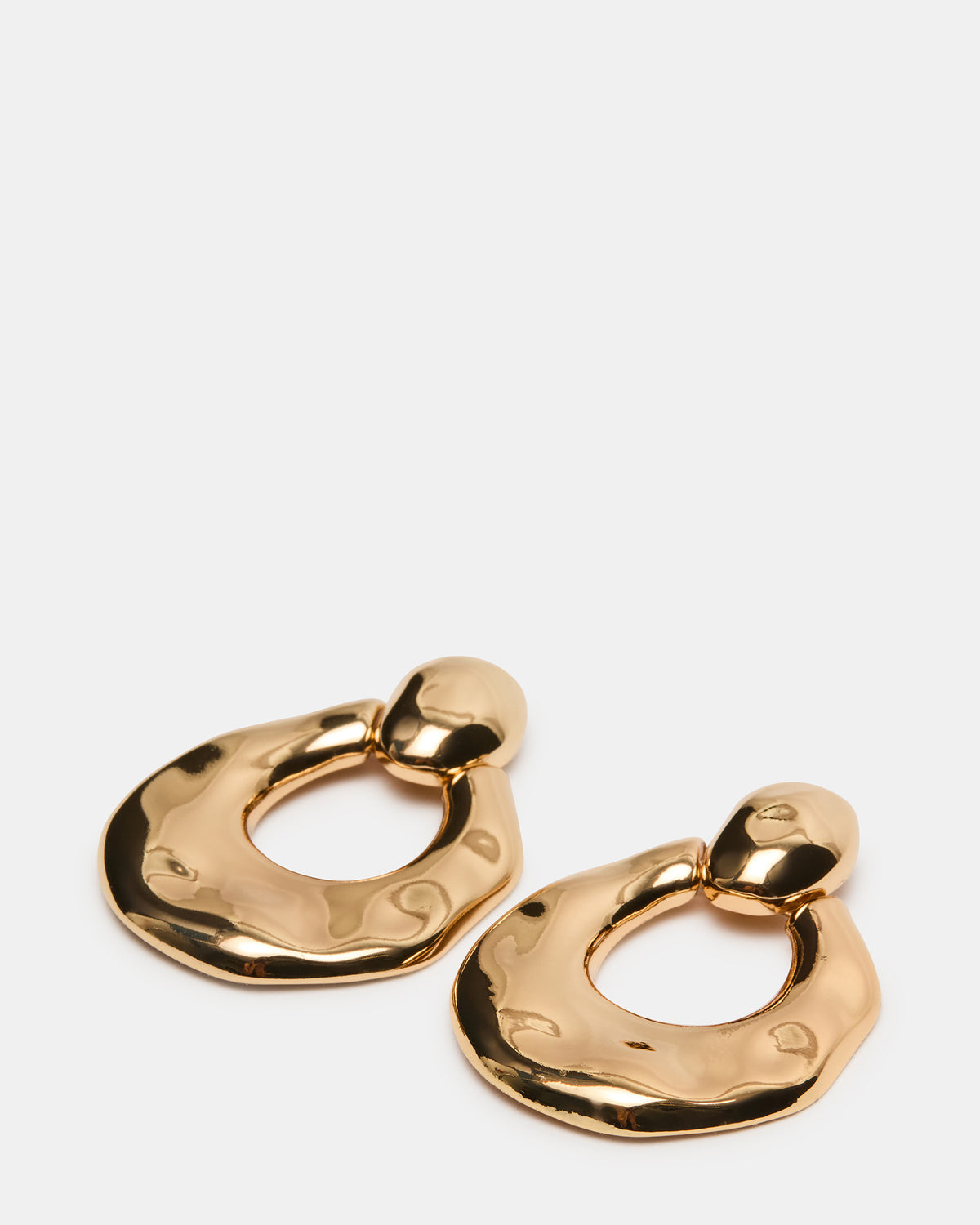Steve Madden DOOR KNOCKER EARRINGS GOLD Women's Gold Finish Door Knocker Large Earrings