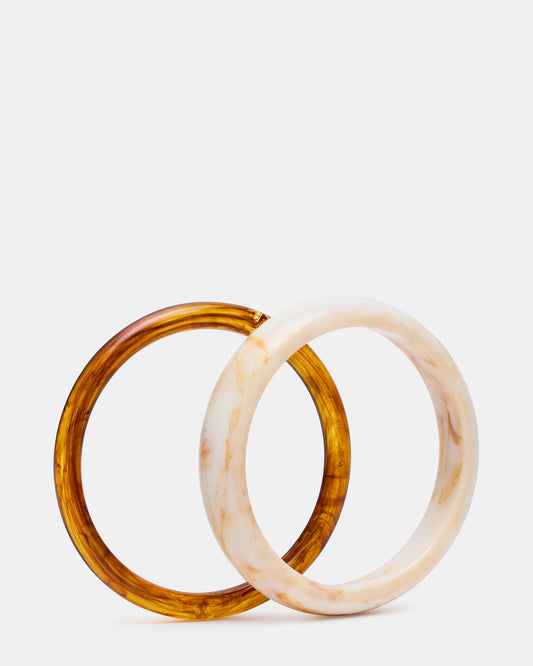 Steve Madden BANGLE BRACELET PACK Natural Women's 2-Piece Bangle Bracelet
