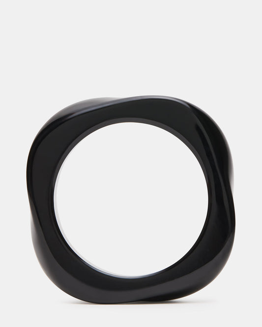 Steve Madden CURVED RETRO BRACELET Black Women's Bangle Bracelet