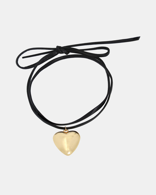 Steve Madden PUFFY HEART CHOKER Gold | Women's Heart Shaped Necklace