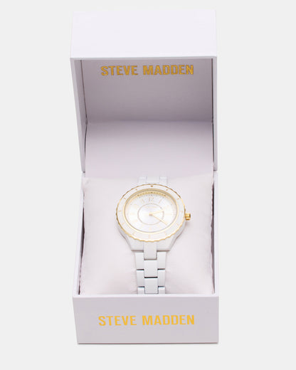Steve Madden WOMEN'S STAINLESS STEEL WATCH White Women's Watch