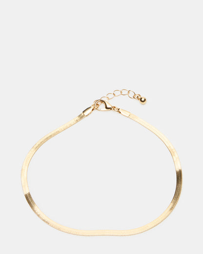 Steve Madden 3-PIECE CHAIN ANKLET SET Women's Gold Chain Pearl Embellished Anklet Set