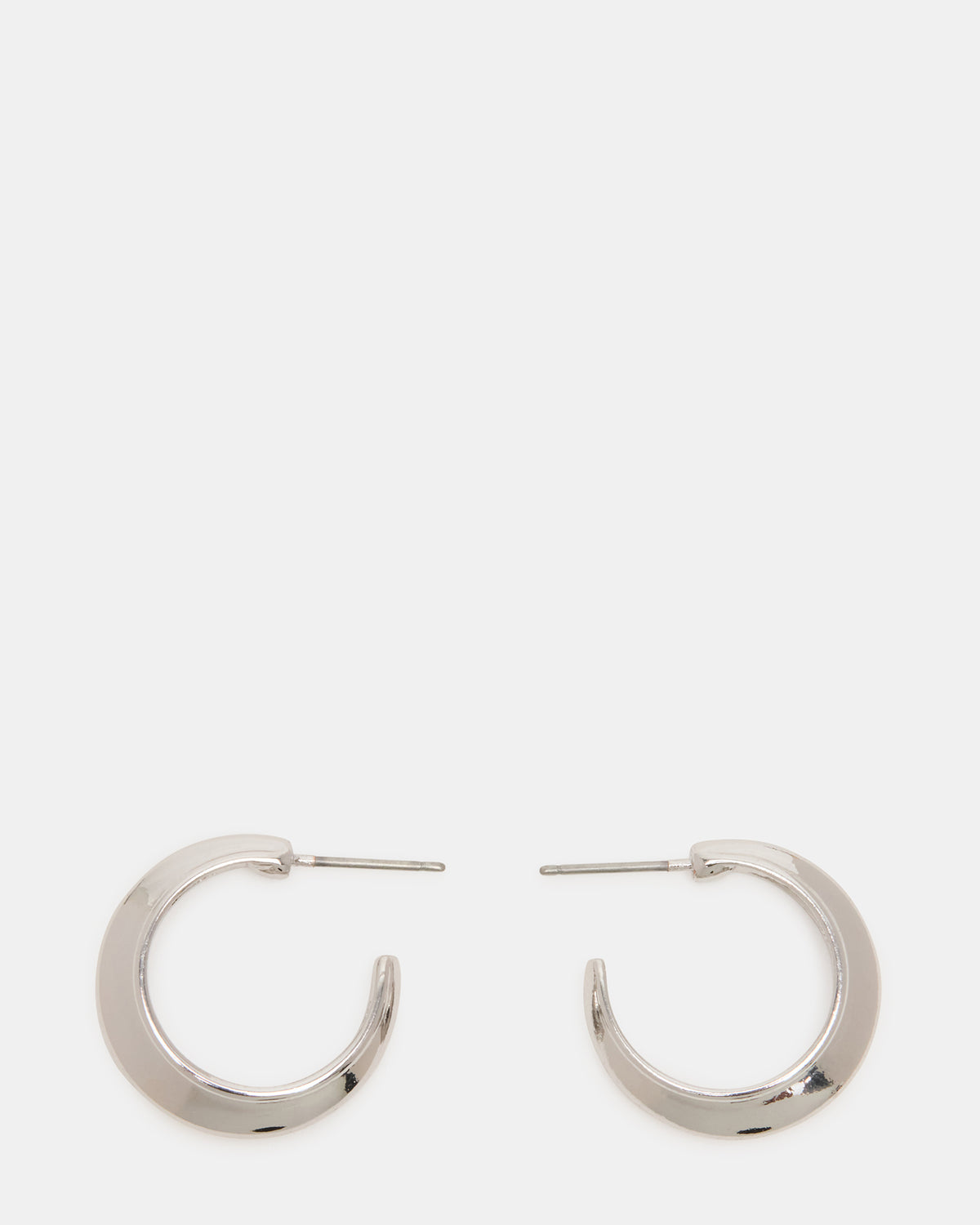 Steve Madden SMALL HOOP EARRINGS SILVER Women's Chubby Small Hoop Earrings