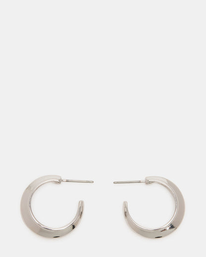 Steve Madden SMALL HOOP EARRINGS SILVER Women's Chubby Small Hoop Earrings