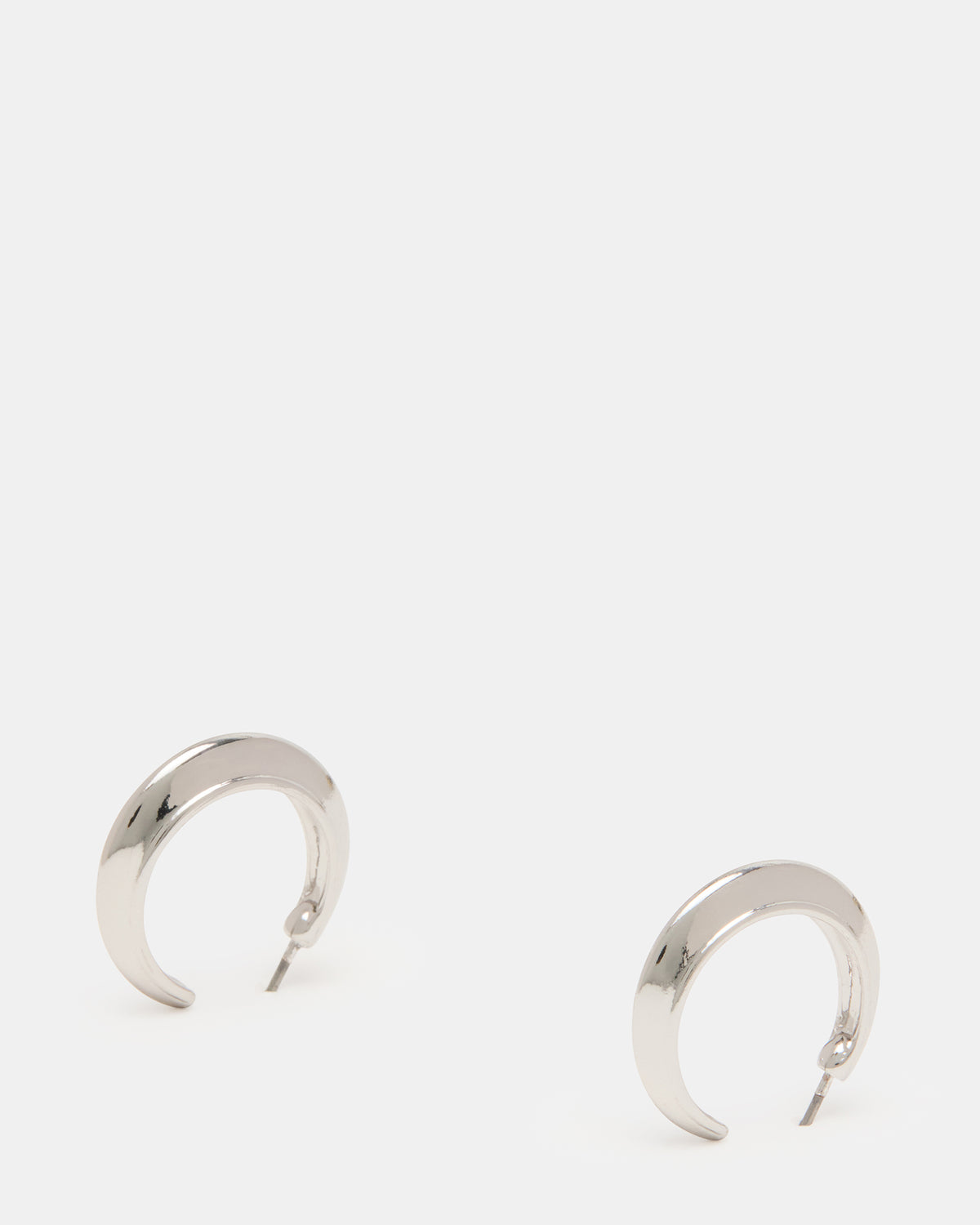 Steve Madden SMALL HOOP EARRINGS SILVER Women's Chubby Small Hoop Earrings