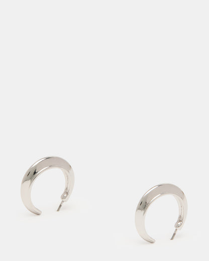 Steve Madden SMALL HOOP EARRINGS SILVER Women's Chubby Small Hoop Earrings