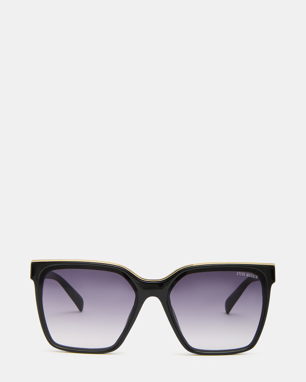 Steve Madden AXTON Black/Gold Opaque Shiny Gold Smoke Gradient Lens Sunglasses