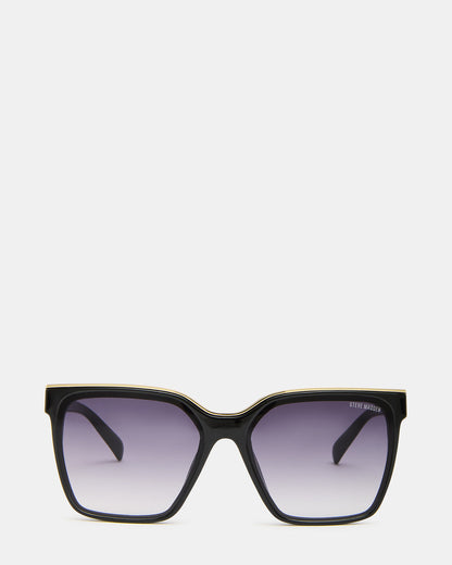 Steve Madden AXTON Black/Gold Opaque Shiny Gold Smoke Gradient Lens Sunglasses