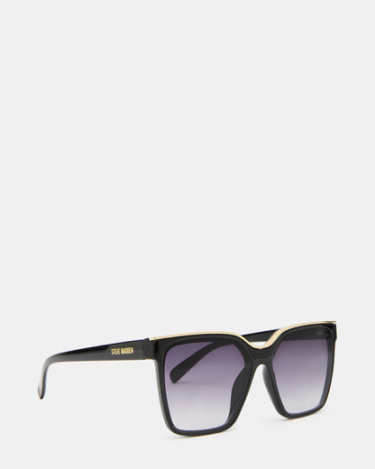 Steve Madden AXTON Black/Gold Opaque Shiny Gold Smoke Gradient Lens Sunglasses