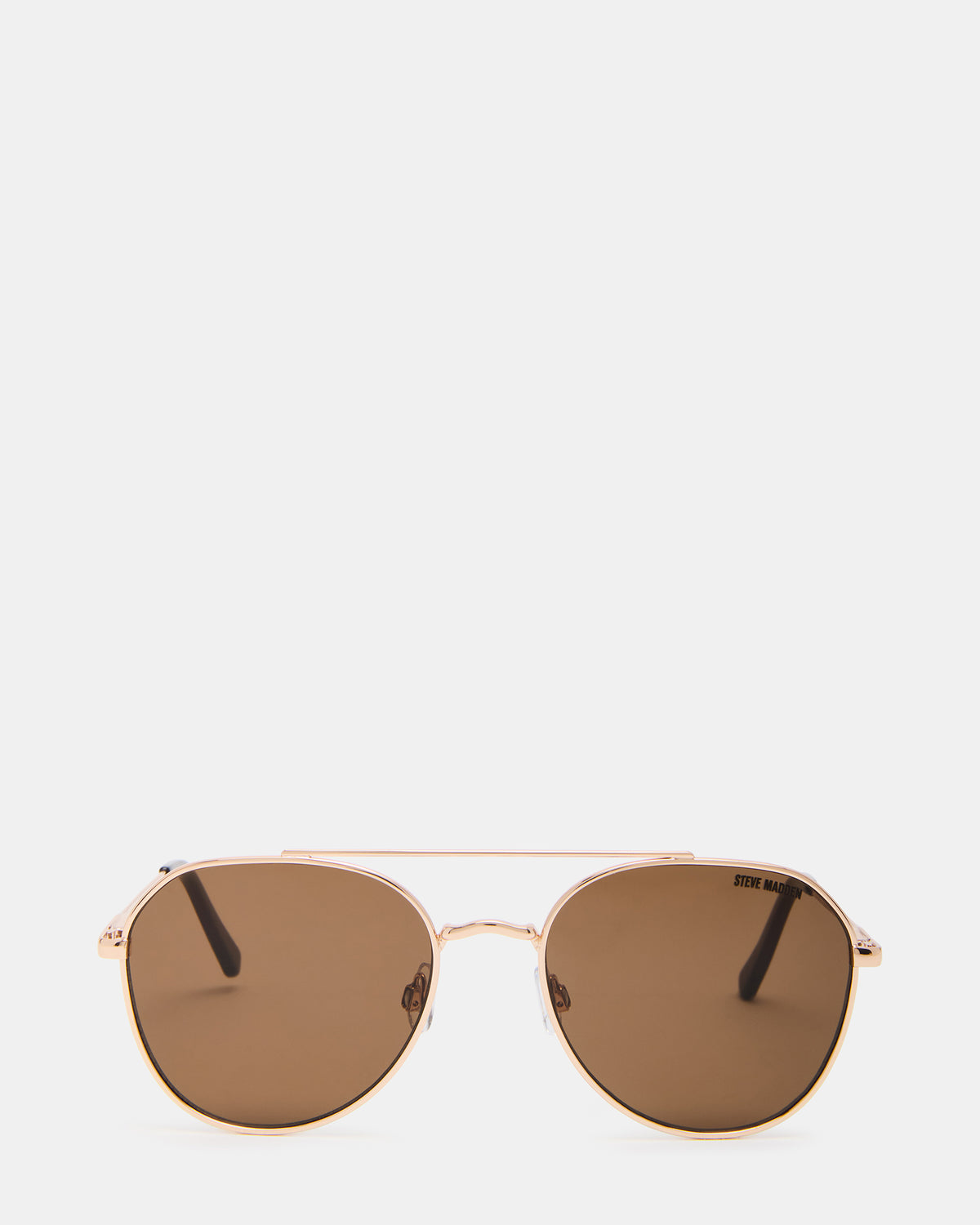 Steve Madden AYDIN Gold Solid Brown Gold Frame Sunglasses