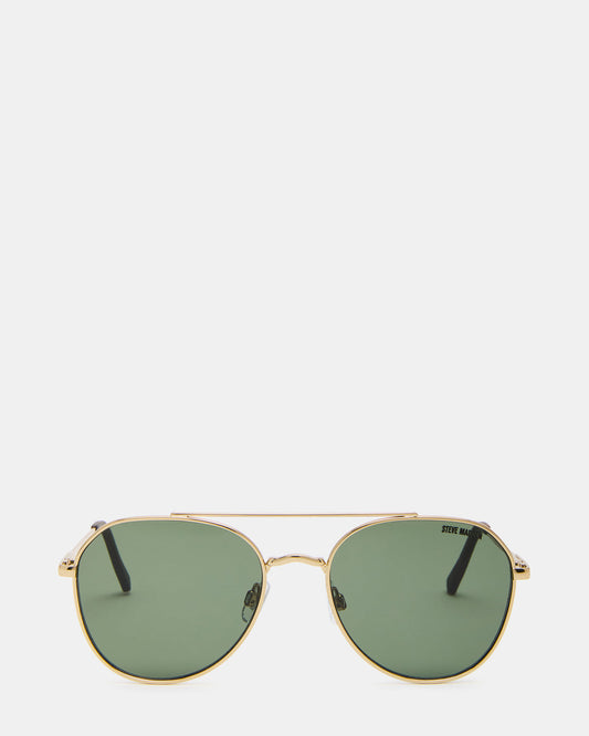 Steve Madden AYDIN Gold Solid Green Gold Frame Sunglasses