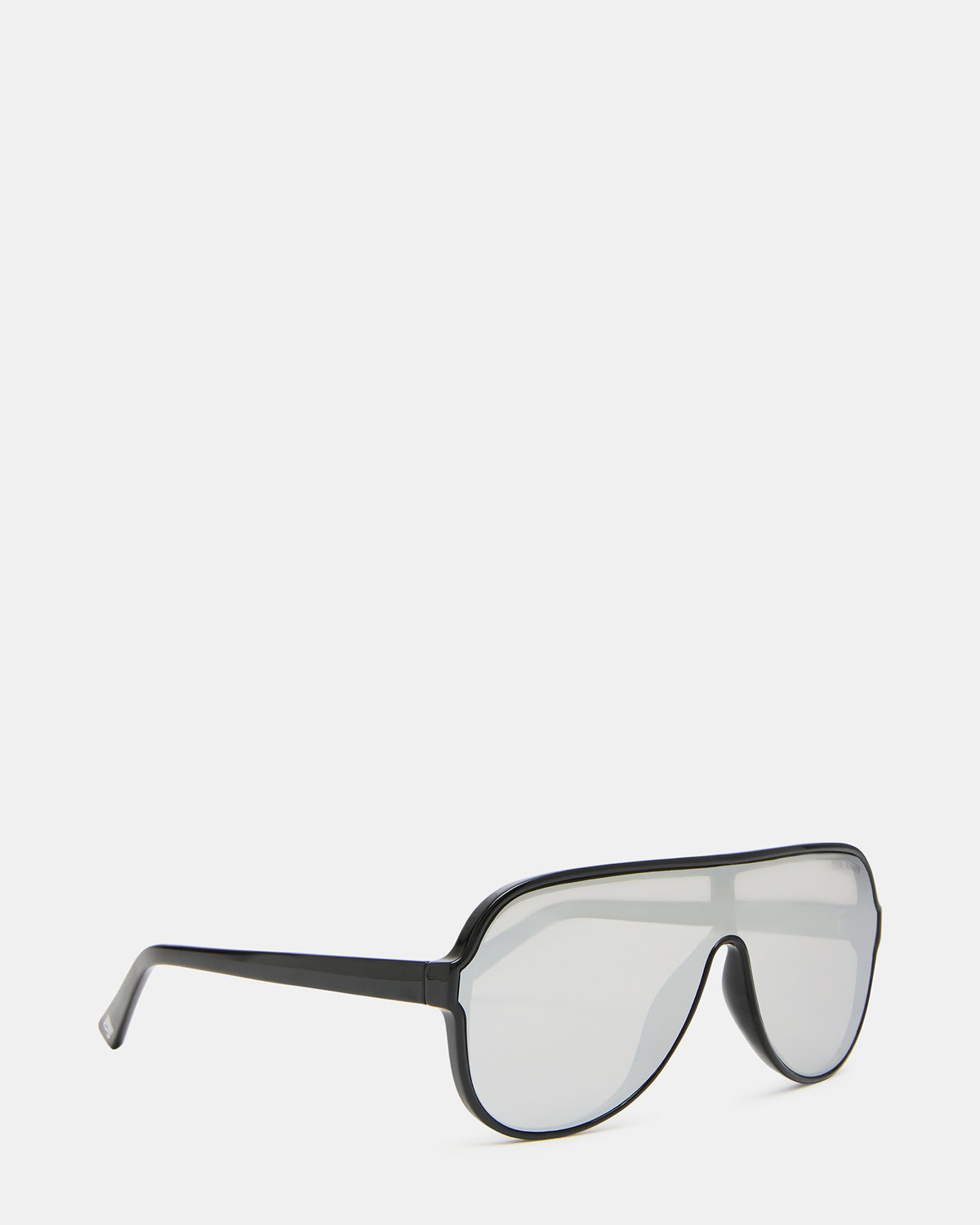 Steve Madden KERBIE Black Silver Flash Shield Sunglasses