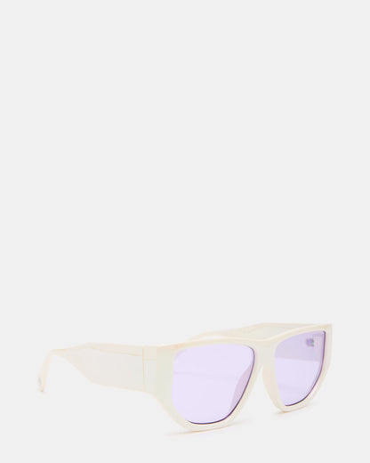 Steve Madden NICKO Off-White Iridescent Opaque Sunglasses