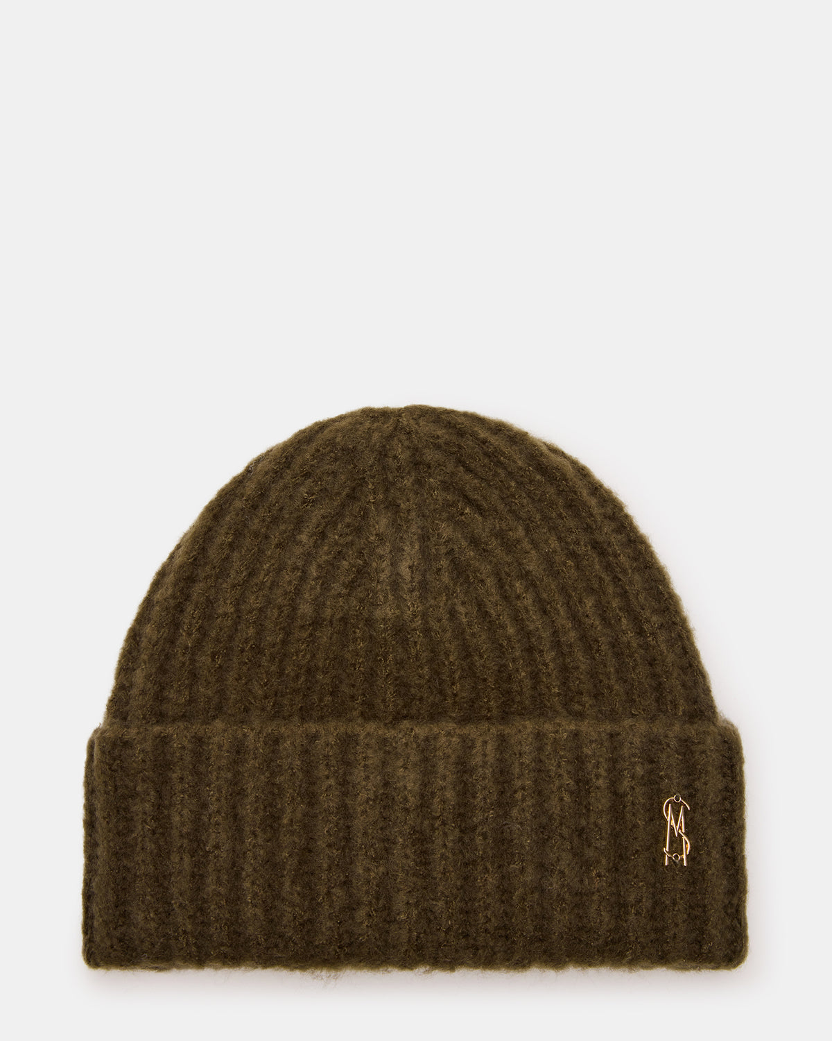 Steve Madden LOGO BEANIE Grape Leaf Fuzzy RIbbed Knit Women's Beanie
