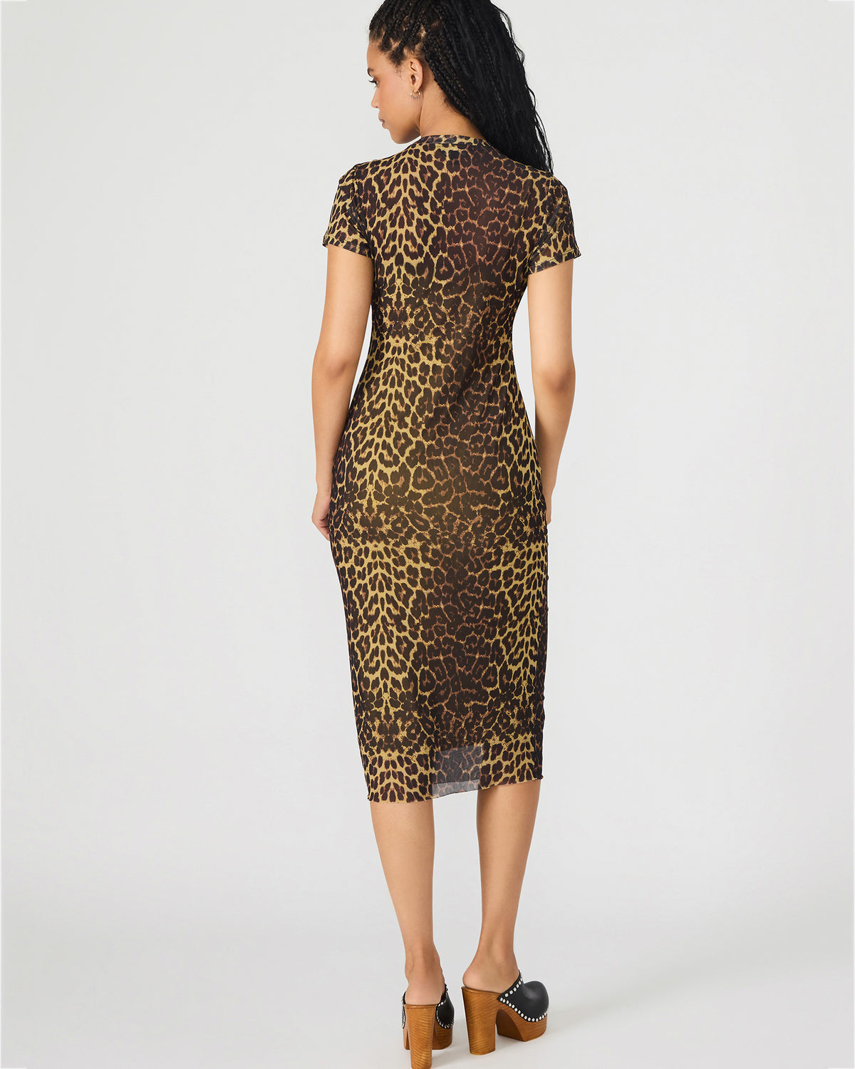 Steve Madden HAILEE Hot Sports Print Mesh Short-Sleeved Bodycon Women's Dress