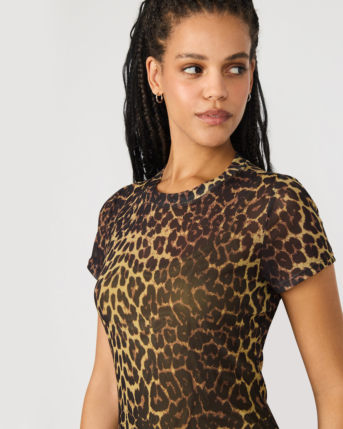 Steve Madden HAILEE Hot Sports Print Mesh Short-Sleeved Bodycon Women's Dress