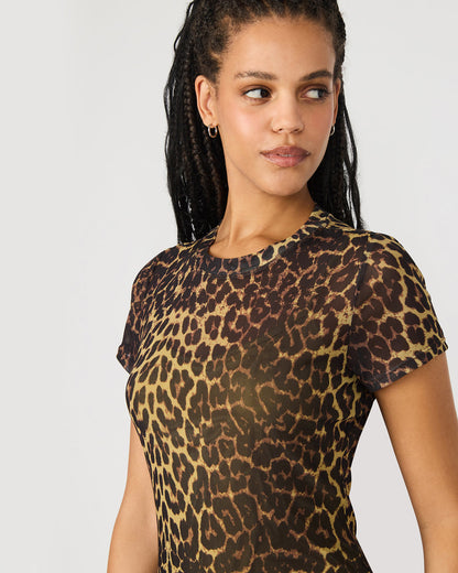 Steve Madden HAILEE Hot Sports Print Mesh Short-Sleeved Bodycon Women's Dress