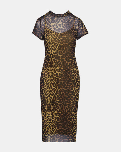 Steve Madden HAILEE Hot Sports Print Mesh Short-Sleeved Bodycon Women's Dress