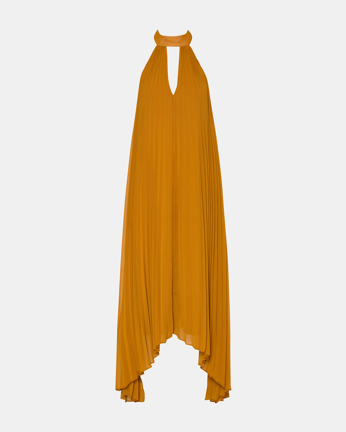 Steve Madden MARAYA Tuscan Gold Flowy Halter Women's Maxi Dress