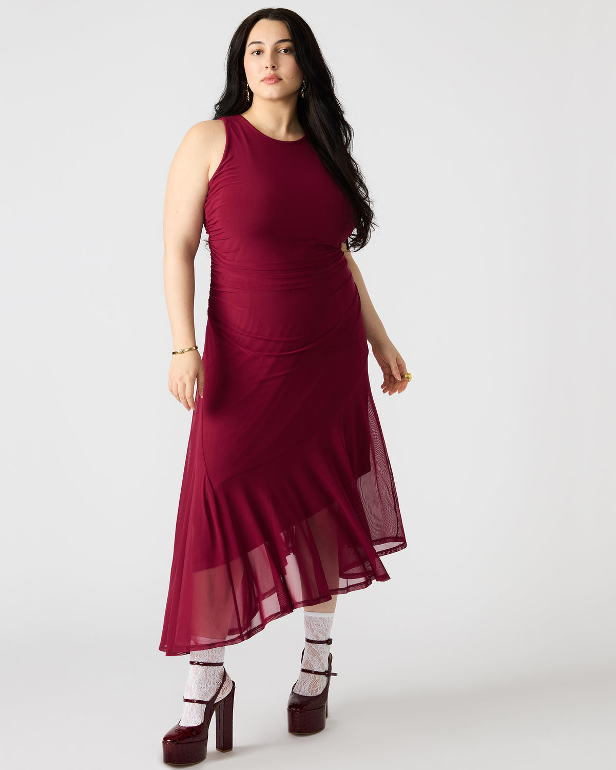 Steve Madden LANEY Red Women's Sleeveless Flowy Dress