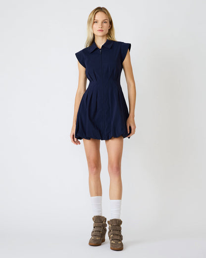 Steve Madden DYANNE Marine Women's Zip-Front Bubble-Hem Dress
