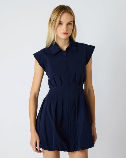 Steve Madden DYANNE Marine Women's Zip-Front Bubble-Hem Dress