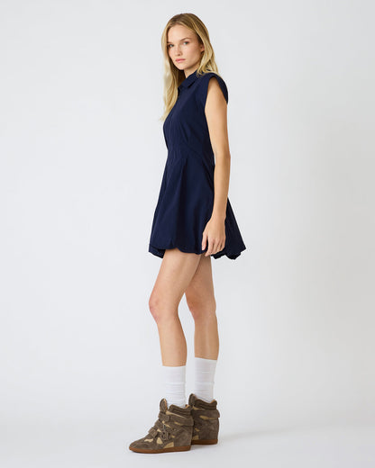Steve Madden DYANNE Marine Women's Zip-Front Bubble-Hem Dress