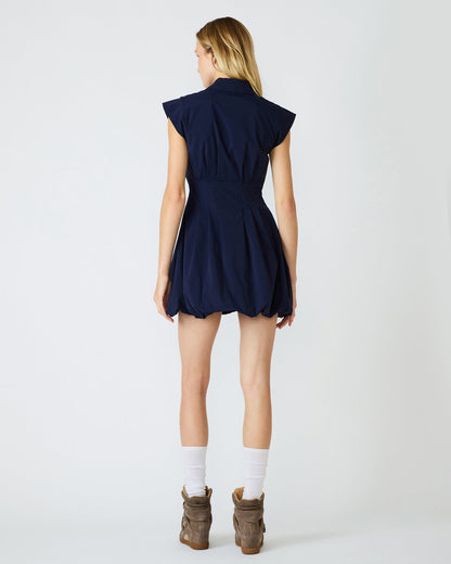 Steve Madden DYANNE Marine Women's Zip-Front Bubble-Hem Dress