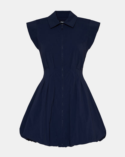 Steve Madden DYANNE Marine Women's Zip-Front Bubble-Hem Dress