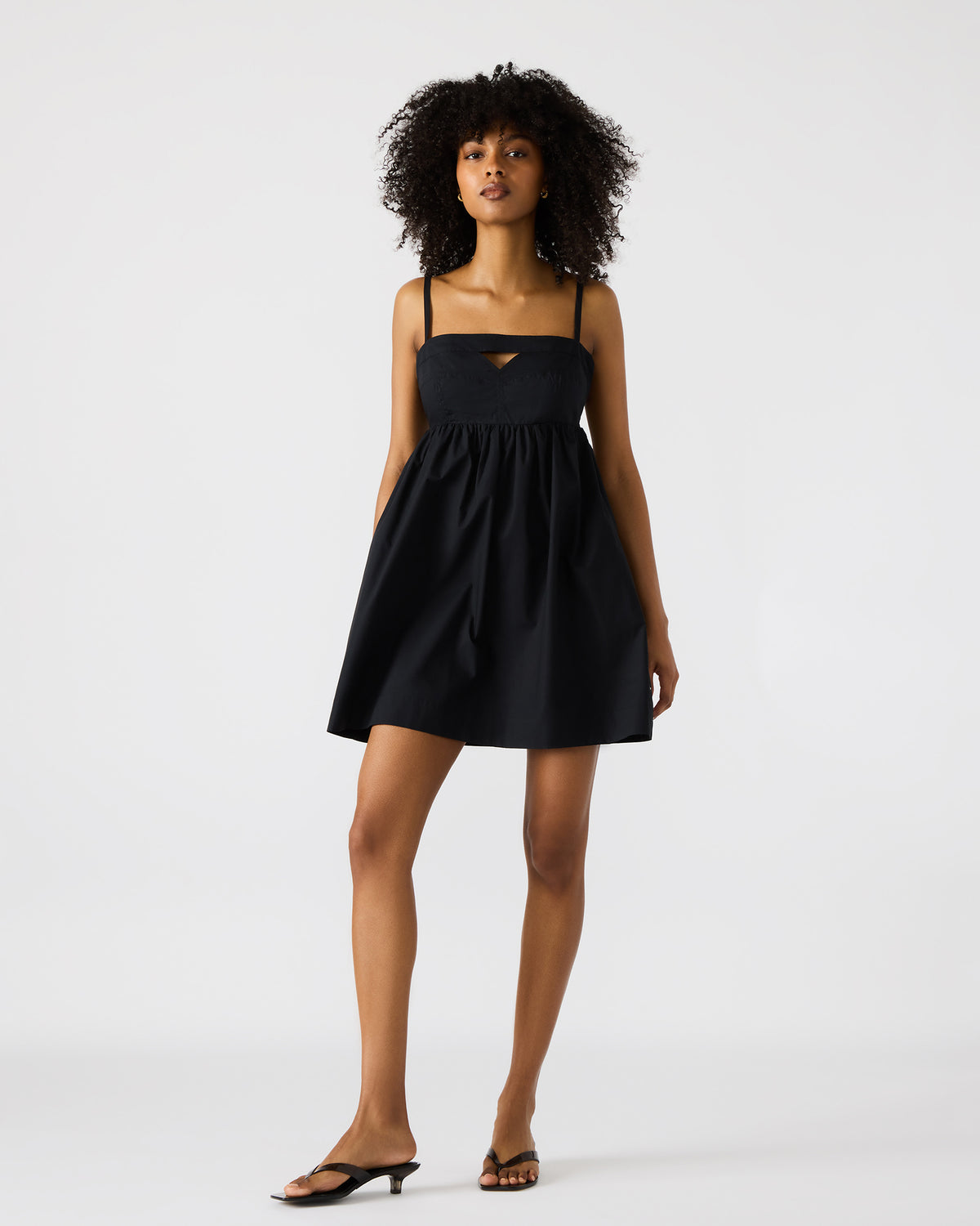Steve Madden MEADOW Black Mini Cut-Out Flowy Dress
