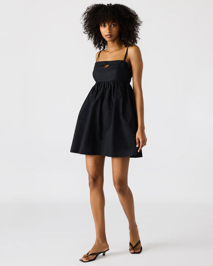 Steve Madden MEADOW Black Mini Cut-Out Flowy Dress