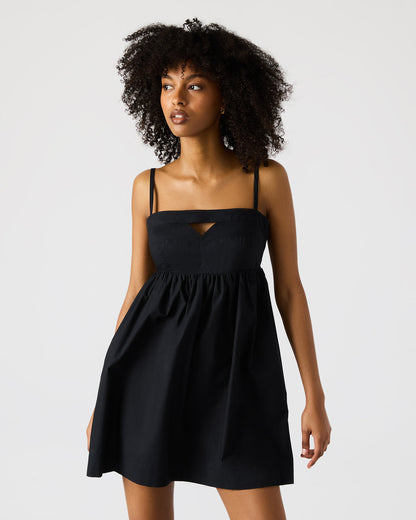Steve Madden MEADOW Black Mini Cut-Out Flowy Dress