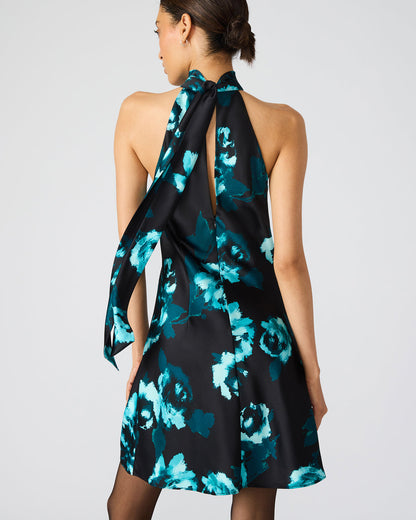 Steve Madden LARA Deco Rose Halter Mini Floral Print Women's Dress