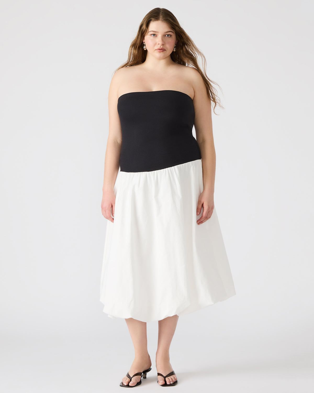 Steve Madden OLIVER Dress Smoke Strapless Midi Bubble Dress | Women's Dresses