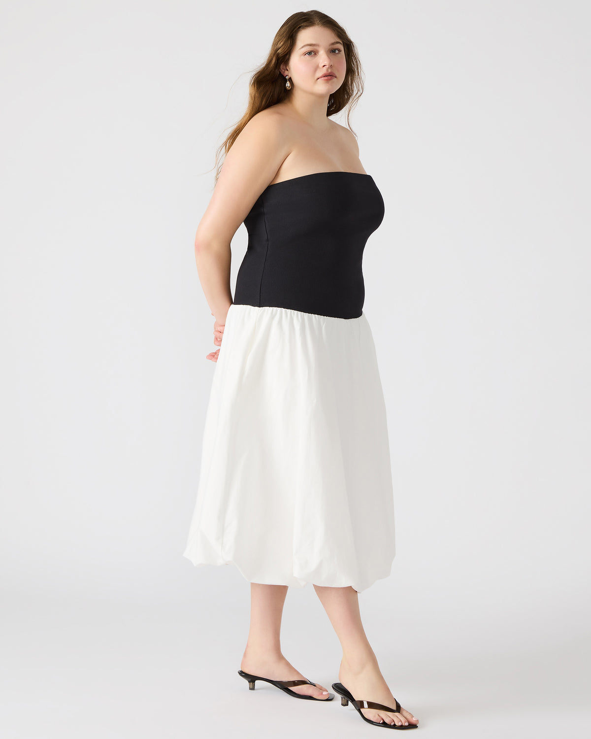 Steve Madden OLIVER Dress Smoke Strapless Midi Bubble Dress | Women's Dresses