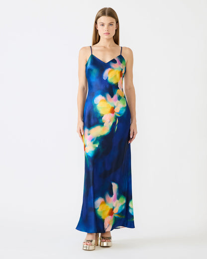 Steve Madden ATARA Rosewater Floral Print Maxi Women's Dress
