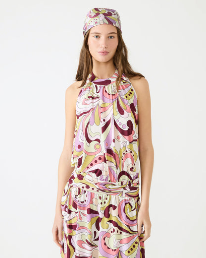 Steve Madden GALA Dress Petal Paisley Maxi Halter Neck Flowy Open-Back Women's Dress