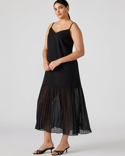 Steve Madden EMBER Black Flowy Sheer Maxi Women's Dress