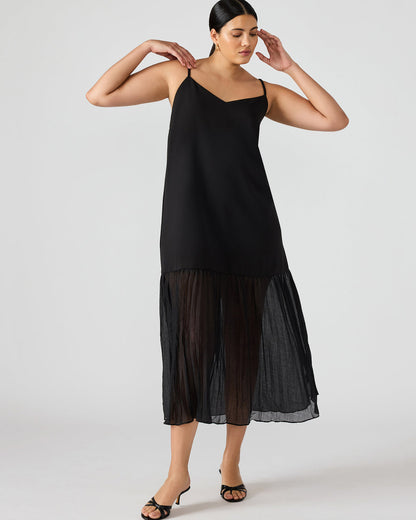 Steve Madden EMBER Black Flowy Sheer Maxi Women's Dress