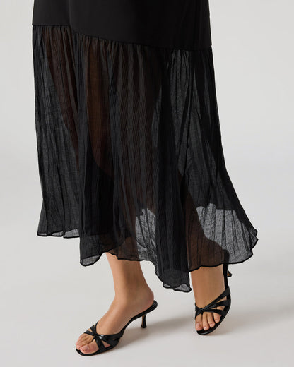 Steve Madden EMBER Black Flowy Sheer Maxi Women's Dress