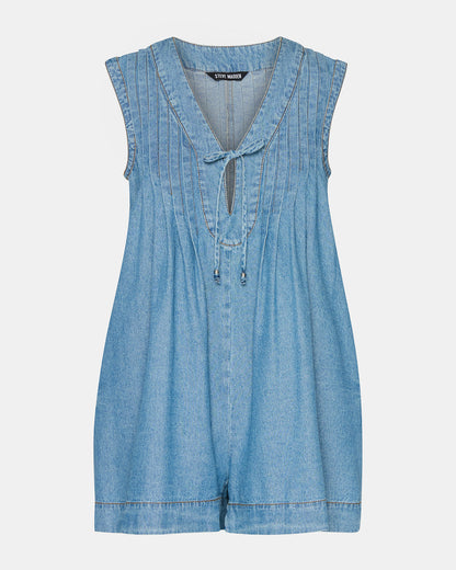 Steve Madden MICK Denim Pull-On Tie-Front Women's Romper